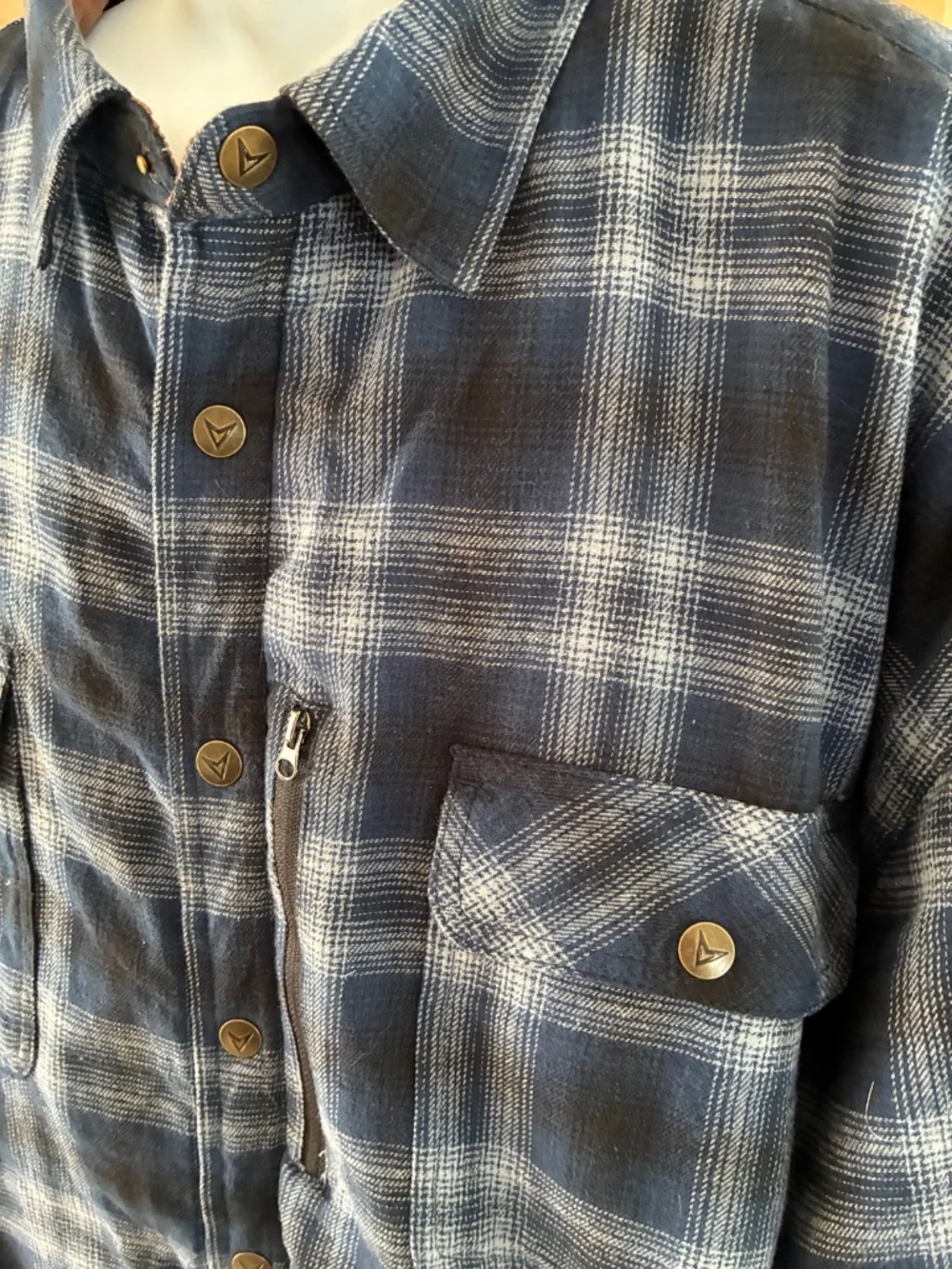 NWT Venado Concealed Carry Blue Plaid Shirt Jacket Quilt Lined Flannel 4XL